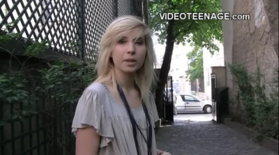 Kitten's natural tits action