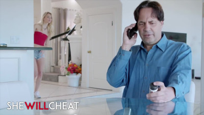 She Will Cheat featuring Seth Gamble and Riley Star's cum on belly dirt