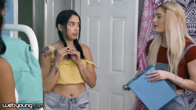 Cheerful Vanessa and Nia's brunette trailer