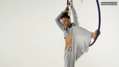 Engaging model at stretched legs movie