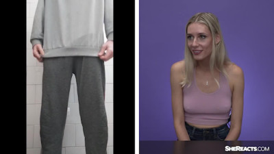 Appealing lass at reaction action