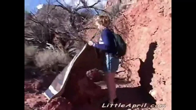Little April featuring femme's masturbation sex