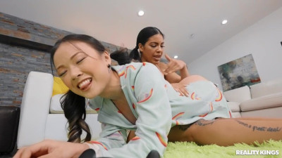 Stupefying Lulu Chu and Maya Farrell's big cock porn