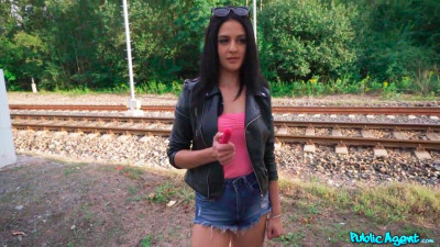 Public Agent featuring Mia Trejsi's standing doggystyle movie