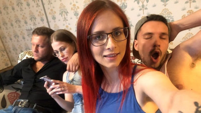 DTF Sluts featuring Anna Ray and Olga Olya's stockings porn