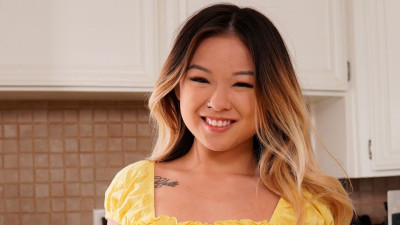 Standing blowjob scene with divine Lulu Chu from Only Teen Blowjobs