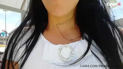 Ingenious tootsie at outdoor masturbation trailer